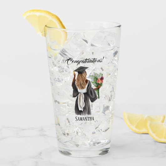 水パーソナライズされた色卒業(13) タンブラーグラス (アイス正面)