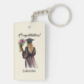 水パーソナライズされた色卒業(14) キーホルダー (裏面)