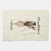 水パーソナライズされた色卒業(2) キッチンタオル (横)