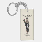 水パーソナライズされた色卒業(4) キーホルダー (正面左)