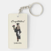 水パーソナライズされた色卒業(4) キーホルダー (裏面)