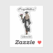 水パーソナライズされた色卒業(4) シール (シート)