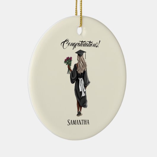 水パーソナライズされた色卒業(4) セラミックオーナメント (右)