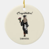 水パーソナライズされた色卒業(4) セラミックオーナメント (裏面)