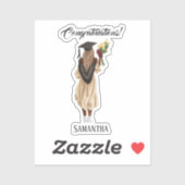 水パーソナライズされた色卒業(6) シール (シート)