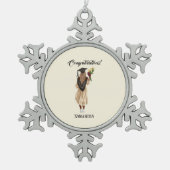 水パーソナライズされた色卒業(6) スノーフレークピューターオーナメント (正面)