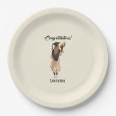 水パーソナライズされた色卒業(6) ペーパープレート (正面)