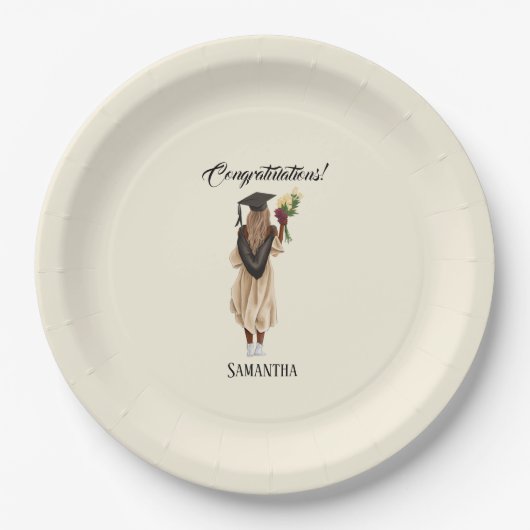 水パーソナライズされた色卒業(6) ペーパープレート (正面)