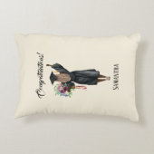 水パーソナライズされた色卒業(7) アクセントクッション (裏面)