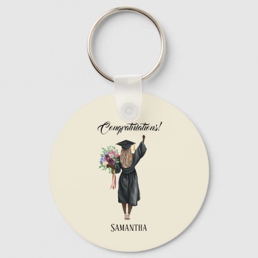 水パーソナライズされた色卒業(7) キーホルダー (正面)