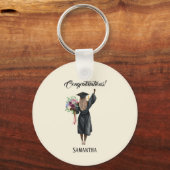 水パーソナライズされた色卒業(7) キーホルダー (正面)