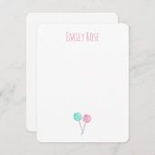 水パーソナライズされた色棒つきキャンデーノートカード ノートカード (正面/裏面)