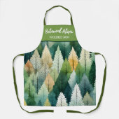 水パーソナライズされた色植物木女性 エプロン (正面)