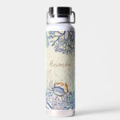 水パーソナライズされた色海シーライフビーチ ウォーターボトル (背面)