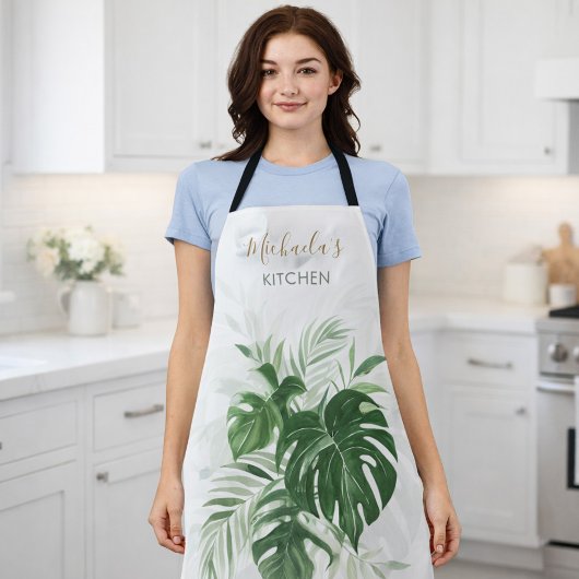 水パーソナライズされた色熱帯離れ緑 エプロン