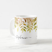 水パーソナライズされた色秋紅葉 コーヒーマグカップ (正面左)