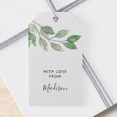 水パーソナライズされた色緑 ギフトタグ