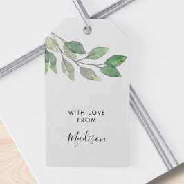 水パーソナライズされた色緑 ギフトタグ