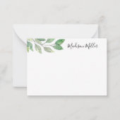 水パーソナライズされた色緑 ノートカード (正面)