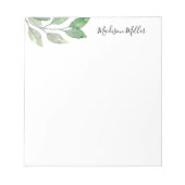 水パーソナライズされた色緑 ノートパッド (正面)