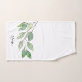 水パーソナライズされた色緑 ハンドタオル (ハンドタオル)
