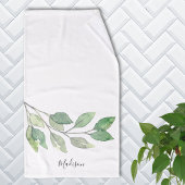 水パーソナライズされた色緑 ハンドタオル