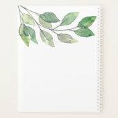 水パーソナライズされた色緑 プランナー手帳 (裏面)