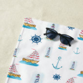 水パーソナライズされた色航海のテーマ ビーチタオル (インサイチュ)