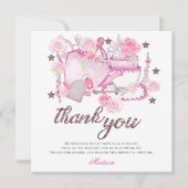 水パーソナライズされた色茶パーティーグリッター サンキューカード (正面)