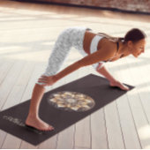 水パーソナライズされた色茶色フローラ曼荼羅 ヨガマット