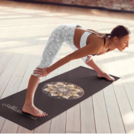 水パーソナライズされた色茶色フローラ曼荼羅 ヨガマット