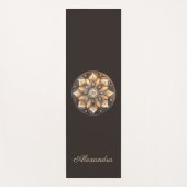 水パーソナライズされた色茶色フローラ曼荼羅 ヨガマット (正面)