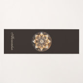 水パーソナライズされた色茶色フローラ曼荼羅 ヨガマット (正面(横))