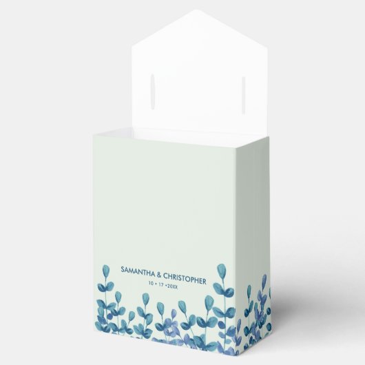 水パーソナライズされた色葉青エレガント フェイバーボックス (オープン)