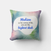 水パーソナライズされた色装飾用クッション、特別ギフト クッション (正面)