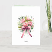 水パーソナライズされた色記念日カエレガントード 箔グリーティングカード (裏面)