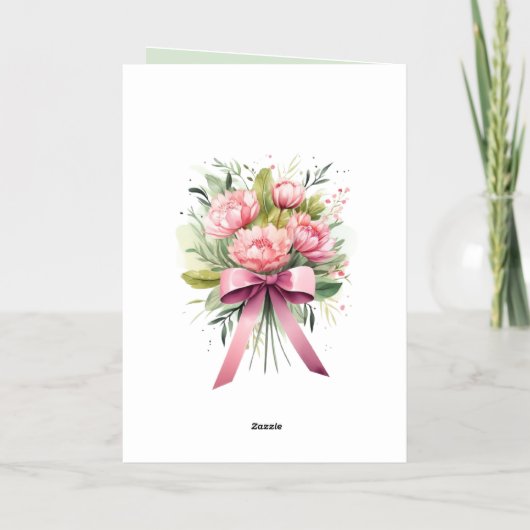 水パーソナライズされた色記念日カエレガントード 箔グリーティングカード (裏面)