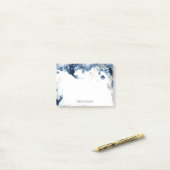 水パーソナライズされた色金ゴールドネイビーブルー ポストイット (デスク上)