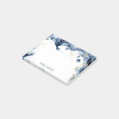 水パーソナライズされた色金ゴールドネイビーブルー ポストイット (アングル)
