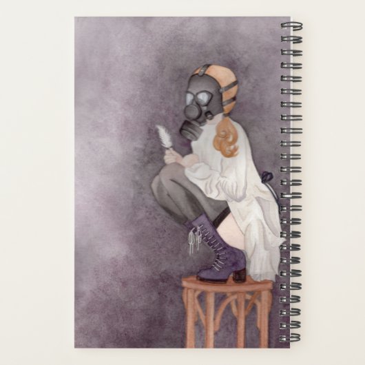 水パーソナライズされた色雌型ガスマスク プランナー手帳 (裏面)