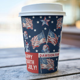 水パーソナライズされた色7月4日 紙コップ