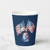 水パーソナライズされた色7月4日 紙コップ (裏面)