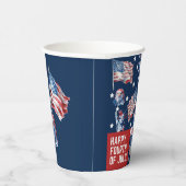 水パーソナライズされた色7月4日 紙コップ (右)