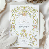 水ビクトリアン色フローラ結婚アーチ 招待状