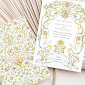 水ビクトリアン色フローラ結婚アーチ 招待状