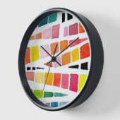 水ファンキー色の幾何学的パターン 壁時計 (傾斜)