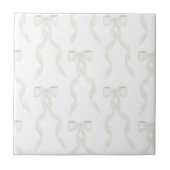 水ファンシー色の白い弓パタ男女兼用ーン タイル (正面)