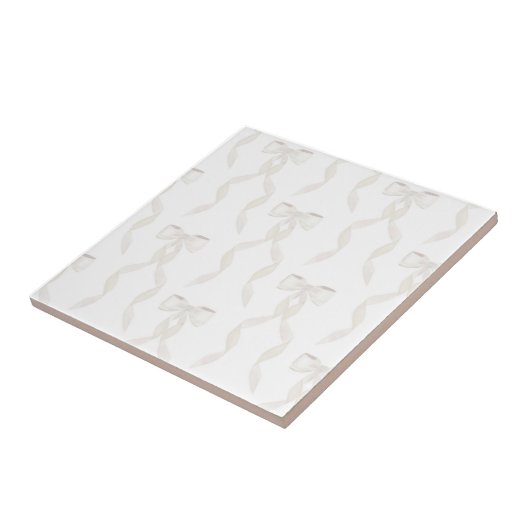 水ファンシー色の白い弓パタ男女兼用ーン タイル (側面)