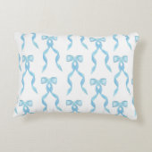 水ファンシー色の青い弓パターン アクセントクッション (裏面)