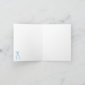 水ファンシー色の青い弓パターン カード (内部)